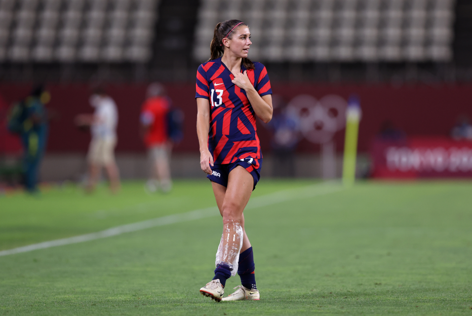 Alex Morgan on the field at the Tokyo 2020 Olympic Games.