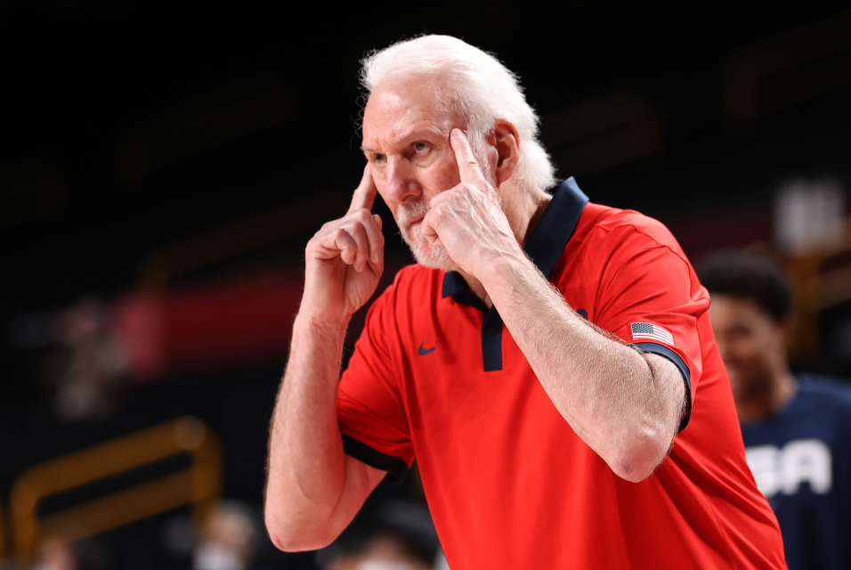 Men's basketball coach Gregg Popovich during the Tokyo 2020 Olympic Games.