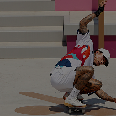 Nyjah Huston competes at the Skateboarding Men's Street Prelims at the Tokyo 2020 Olympic Games.